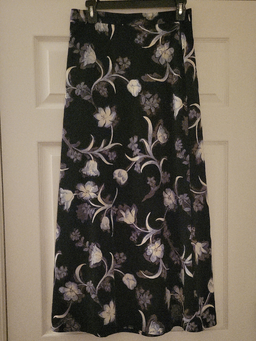 Vintage Black Floral Maxi Skirt